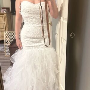 Fashion Nova Strapless White sequin Gown NWT Small